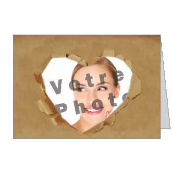 Carte Etiquette Voeux Coeur Amour avec photo à imprimer
