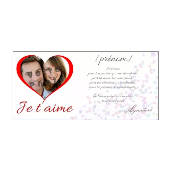 carte voeux coeur amour blanc rouge 
