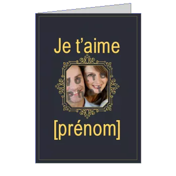 Carte Voeux Amour Elegant Gris avec photo virtuelle