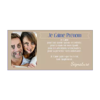 carte voeux amour marron 