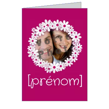 Carte Voeux Amour Fleur Mauve avec photo à imprimer