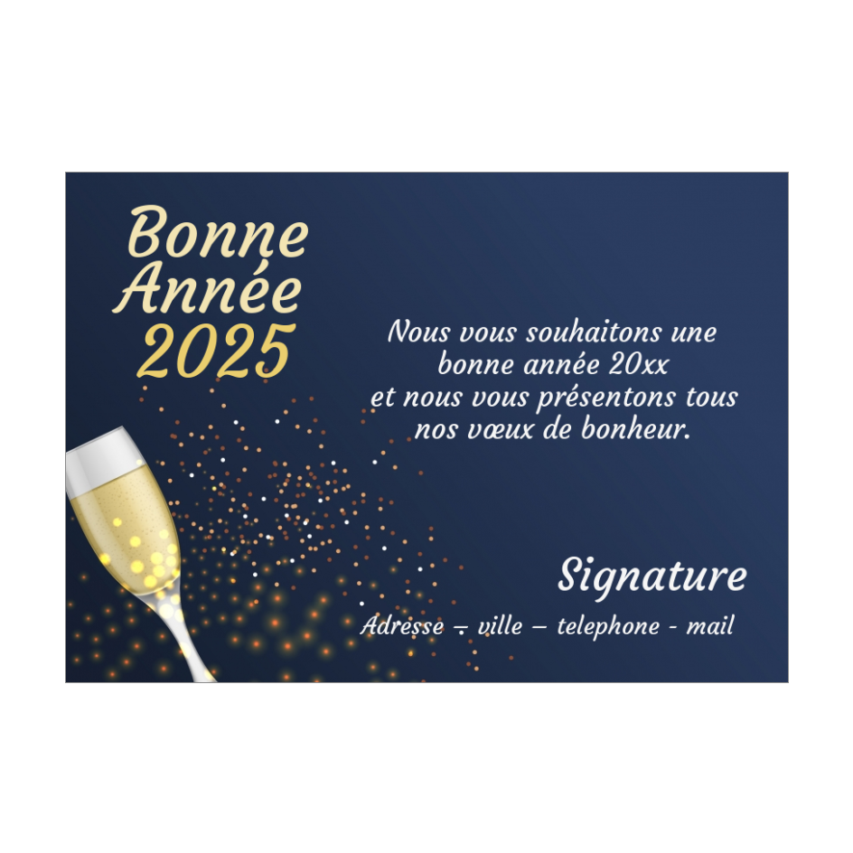 Carte Voeux Meilleur Nouvel An Champagne gratuit à imprimer (carte 2659)