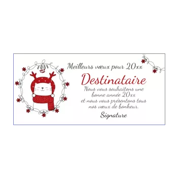 carte voeux meilleur nouvel an chat rouge 