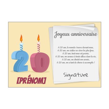 Carte Joyeux Anniversaire Ans Vert A Imprimer Carte 1352