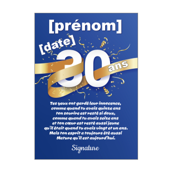 Carte D Anniversaire 30 Ans A Imprimer Ou Envoyer Gratuit