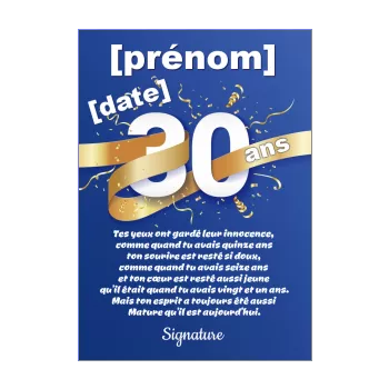 Carte D Anniversaire 30 Ans A Imprimer Ou Envoyer Gratuit