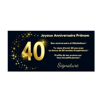 Invitation Anniversaire 40 Ans Doree Etoile Gratuit A Imprimer Carte 3456