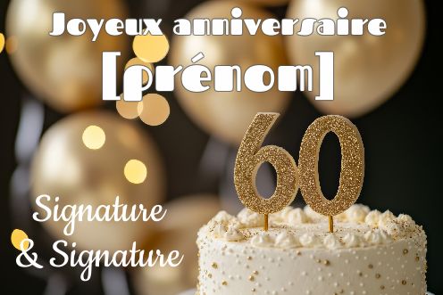 Carte Joyeux Anniversaire 60 Ans virtuelle gratuit