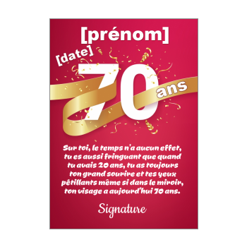 Carte D Anniversaire Pour 70 Ans A Imprimer Gratuit Ou Envoyer En Ligne