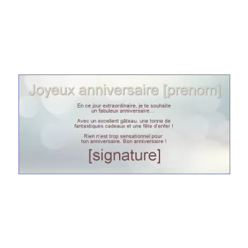 carte joyeux anniversaire blanc lumiere 