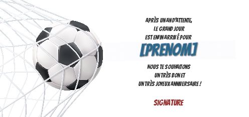 Carte Joyeux Anniversaire Football Ballon virtuelle gratuit