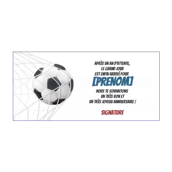 carte joyeux anniversaire football ballon blanc enfant noir 