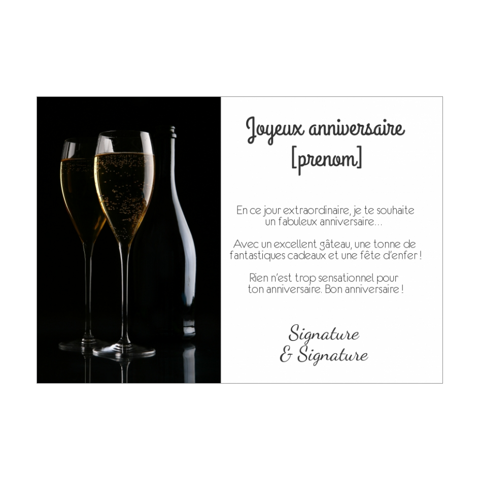 Carte Joyeux Anniversaire Bouteille Champagne Noir Gratuit A Imprimer Carte 3652