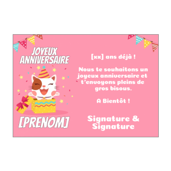 Carte D Anniversaire Chat A Imprimer Gratuit Ou A Envoyer En Ligne