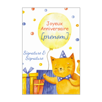 Carte D Anniversaire Chat A Imprimer Gratuit Ou A Envoyer En Ligne