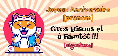 Carte Joyeux Anniversaire Manga Chien virtuelle gratuit