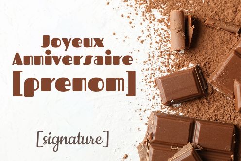 Carte Joyeux Anniversaire Chocolat Marron virtuelle gratuit