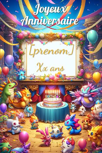 Carte Joyeux Anniversaire Manga Ballon virtuelle gratuit