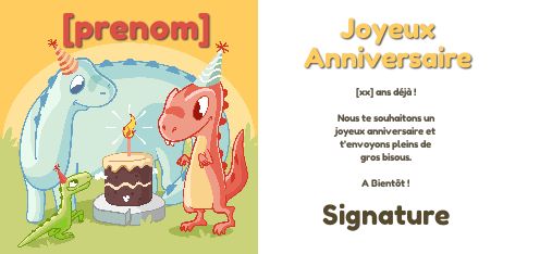 Carte Joyeux Anniversaire Dinosaure Bougie gratuit à imprimer