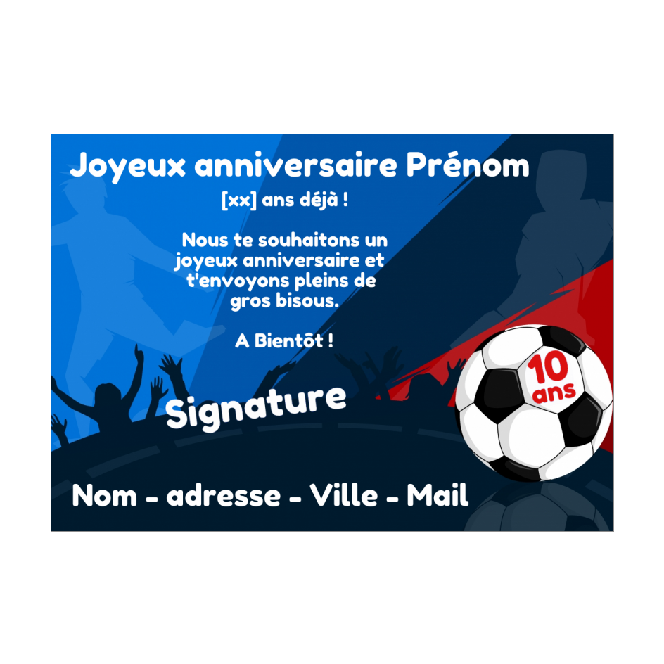 Carte Joyeux Anniversaire Football Enfant Sport A Imprimer Carte 3091