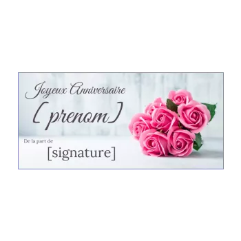 carte joyeux anniversaire bouquet fleur rose 