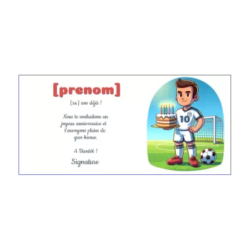 carte joyeux anniversaire football ballon bougie enfant gateau 