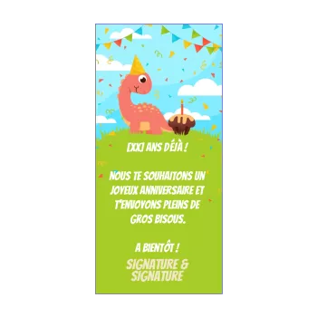 carte joyeux anniversaire dinosaure dessin enfant gateau jardin 