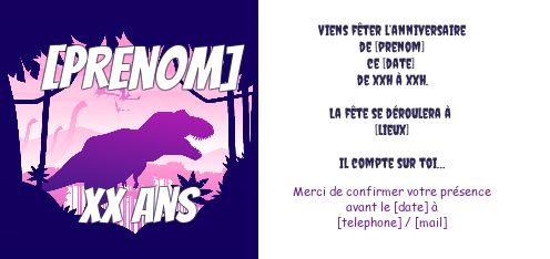Carte Invitation Anniversaire Dinosaure Arbre gratuit à imprimer