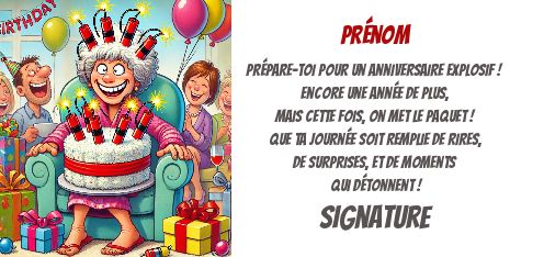 Carte Anniversaire Humour Femme Gateau gratuit à imprimer