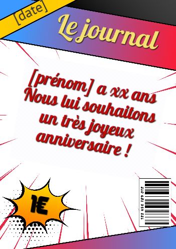 Carte Joyeux Anniversaire Manga Journal virtuelle gratuit