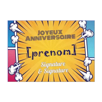 carte joyeux anniversaire manga dessin japon 