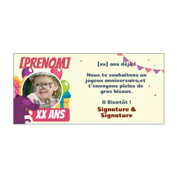 carte joyeux anniversaire dinosaure cadeau ballon enfant 