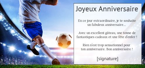 Carte Joyeux Anniversaire Football Ballon gratuit à imprimer