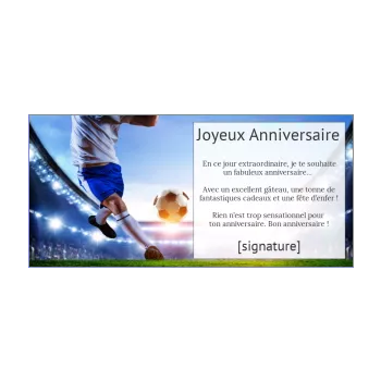 carte joyeux anniversaire football ballon 