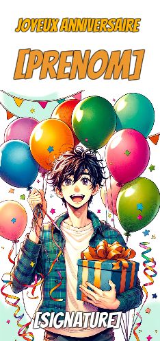 Carte Joyeux Anniversaire Manga Cadeau virtuelle gratuit