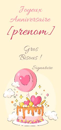 Carte Joyeux Anniversaire Manga Coeur virtuelle gratuit