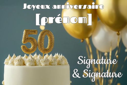 Carte Joyeux Anniversaire 50 Ans gratuit à imprimer