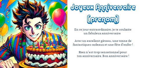 Carte Joyeux Anniversaire Manga Ballon virtuelle gratuit