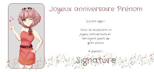 Carte Joyeux Anniversaire Manga Coeur virtuelle gratuit