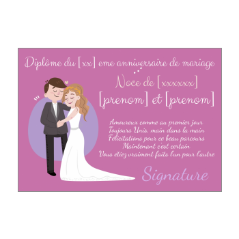 Diplome Anniversaire Mariage Noce Gratuit A Imprimer Carte 406