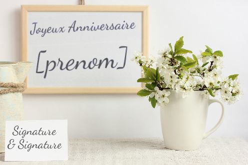 Carte Joyeux Anniversaire Blanc Fleur gratuit à imprimer
