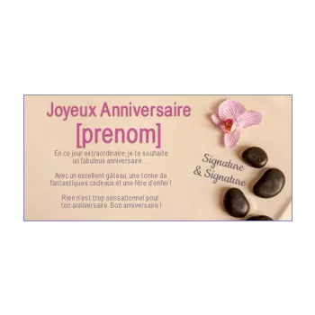 carte joyeux anniversaire pierre fleur plage zen 