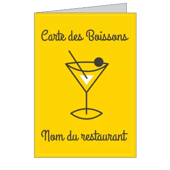 Carte Restaurant Biere Jaune Noir à imprimer