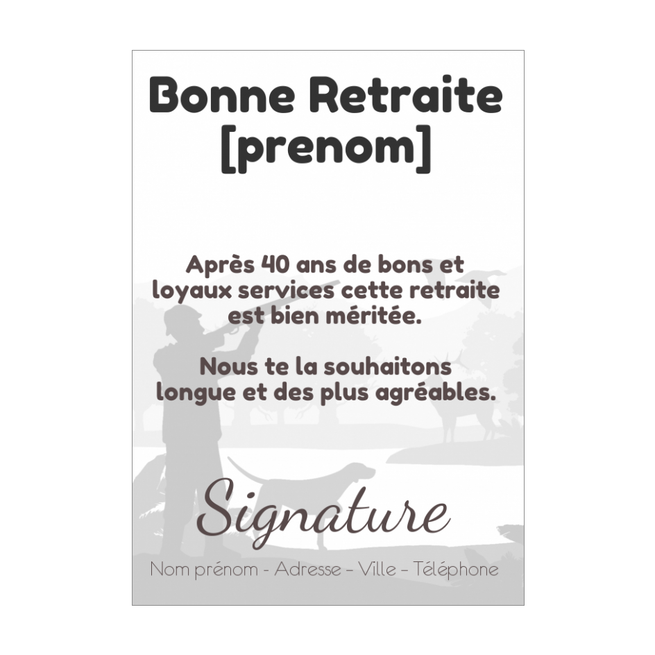 Carte Felicitation Voeux Retraite Chien Chasse Gratuit A Imprimer Carte 3162