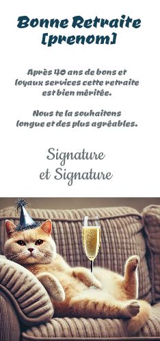 Carte Felicitation Voeux Retraite Champagne gratuit à imprimer