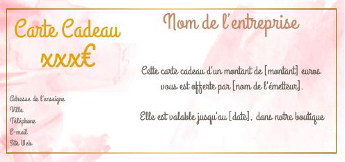 Carte Cadeau Pastel Marron Rose gratuit à imprimer