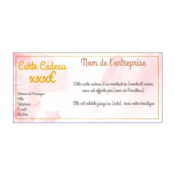 carte cadeau pastel marron rose 