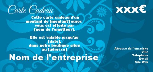 Carte Cadeau Bleu Feuille Zen gratuit à imprimer