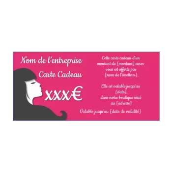 carte coiffure cadeau femme rose 