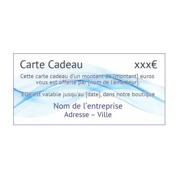 carte commerce cadeau bleu vague 